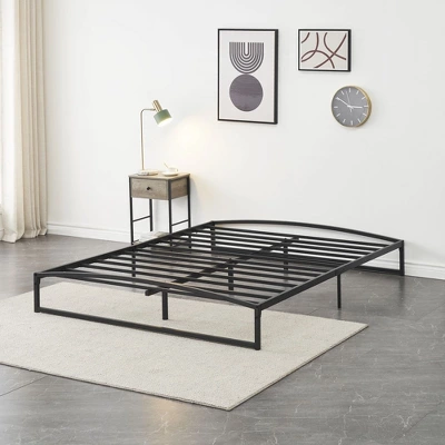 6/10 Inch Twin/Full/Queen/King Size Platform Metal Bed Frame Low Profile With Storage_Black/White 8 6/10 Inch Twin/Full/Queen/King Size Platform Metal Bed Frame Low Profile With Storage_Black/White - Image 6