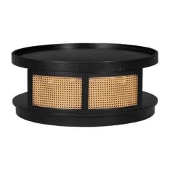 36.8'' Modern Round Coffee Table, 2 Tier Wooden Center Table With PE Rattan Side, Accent Cocktail End Table For Living Room Bedroom Office 14 36.8'' Modern Round Coffee Table, 2 Tier Wooden Center Table With PE Rattan Side, Accent Cocktail End Table For Living Room Bedroom Office -Garvee GUEST f6d79fd8 987c 4ff6 8757 5281c5cbcf58