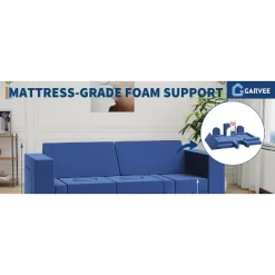 Kids Couch For Building Fort Toy,22pcs DIY Toddler Sofa,Velvet Toddler Futon Sofa Bed For Playroom, Bedroom,Grey -Garvee GUEST f6f03bf5 a0d2 4f0e aefd dae4016ceffe