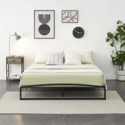 6/10 Inch Twin/Full/Queen/King Size Platform Metal Bed Frame Low Profile With Storage_Black/White 10 6/10 Inch Twin/Full/Queen/King Size Platform Metal Bed Frame Low Profile With Storage_Black/White -Garvee GUEST f70f4d27 3a32 4156 9d3a 1781c1e94ee6