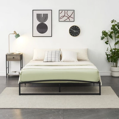 6/10 Inch Twin/Full/Queen/King Size Platform Metal Bed Frame Low Profile With Storage_Black/White 5 6/10 Inch Twin/Full/Queen/King Size Platform Metal Bed Frame Low Profile With Storage_Black/White - Image 3