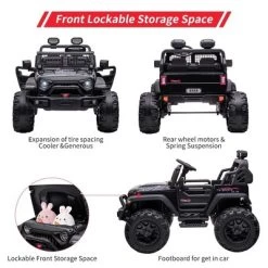 Kids Ride On 2 Seaters Electric Car, 24V 2*120W Motors Battery Powered 20"SeatsLED Headlights, Front Storage, For 3+ -Garvee GUEST f7e55014 a39c 4039 9a61 89f2a0196db9