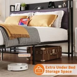 Full Bed Frame With Headboard And Storage, Heavy Duty Bed Frames With 2 Storage Drawers, Black Bedframe With Charging Station, No Box Spring Needed 12 Full Bed Frame With Headboard And Storage, Heavy Duty Bed Frames With 2 Storage Drawers, Black Bedframe With Charging Station, No Box Spring Needed -Garvee GUEST f811eb59 ed43 4585 bfbd 03264d413d0d