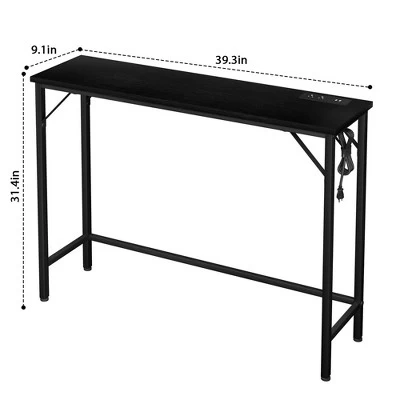 9.1" Narrow Console Table With Outlets, Behind Couch Table For Living Room 5 9.1" Narrow Console Table With Outlets, Behind Couch Table For Living Room - Image 3