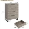 4 Dresser For Bedroom, 41.5" Tall Dresser, Freestanding Vertical Drawer Cabinet With Storage, Wooden Closet Storage Chest For Living Room, Entryway