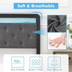 Garvee Queen Bed Frame With 2 Storage Drawers, LED Lights Upholstered Platform Bed With Heavy Duty Metal Slats, No Box Spring Needed, Noise Free 10 Garvee Queen Bed Frame With 2 Storage Drawers, LED Lights Upholstered Platform Bed With Heavy Duty Metal Slats, No Box Spring Needed, Noise Free -Garvee GUEST f93ddaf8 bf30 4154 8b64 99829cf41b61