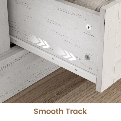 Farmhouse 4 Drawer Dresser, 58.7" Chest Of Drawers With Sliding Barn Door, Rustic Wood Sideboard Buffet Cabinet With Adjustable Shelves 8 Farmhouse 4 Drawer Dresser, 58.7" Chest Of Drawers With Sliding Barn Door, Rustic Wood Sideboard Buffet Cabinet With Adjustable Shelves - Image 6