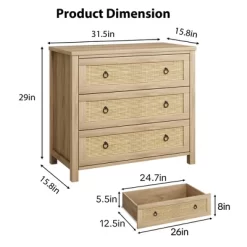 Dresser For Bedroom, 29" Tall Dresser, Modern Tall Drawer Dresser With Storage, Wooden Closet Dressers Chest Freestanding For Bedroom, Nursery, White -Garvee GUEST f9783bcb bfd6 4b4e a6dc 1e124ac75aa4