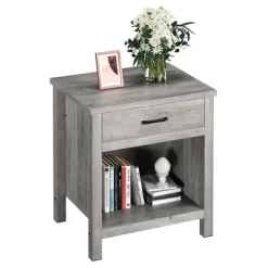 Farmhouse Nightstand, Rustic End Side Table With Drawer And Storage Shelf, Gray Night Stand Bedside Table 13 Farmhouse Nightstand, Rustic End Side Table With Drawer And Storage Shelf, Gray Night Stand Bedside Table -Garvee GUEST f9ed37cd 5785 493f 8bf3 56be793d9700