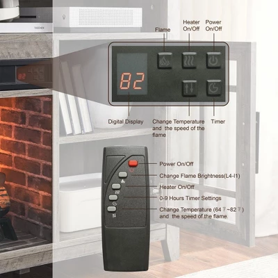 55" Modern TV Stand, Media Entertainment Center Console With Insert Fireplace, TV Media Storage Cabinet Chest For Living Room 6 55" Modern TV Stand, Media Entertainment Center Console With Insert Fireplace, TV Media Storage Cabinet Chest For Living Room - Image 4