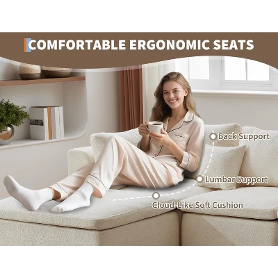 140" Modular Cloud Sectional Sofa With Ottoman - Convertible L/U-Shape Chenille Couch, 5-Seater Deep Memory Foam Couch, No Assembly Required 9 140" Modular Cloud Sectional Sofa With Ottoman - Convertible L/U-Shape Chenille Couch, 5-Seater Deep Memory Foam Couch, No Assembly Required - Image 7