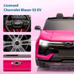 24V Kids Ride On Car, 2-Seater SUV Licensed Chevrolet Blazer Electric Car W/Parent Remote Control, 3 Speeds