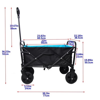 Folding Wagon Garden Shopping Beach Cart 5 Folding Wagon Garden Shopping Beach Cart - Image 3