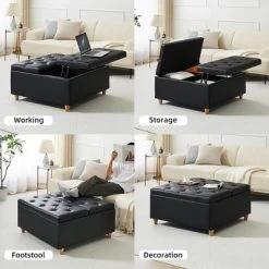 Whizmax Storage Ottoman Coffee Table With Lift Top,Tufted Upholstered Ottoman With Storage For Bedroom Living Room -Garvee GUEST fbb7794f efef 49d4 b98b 1c2c3e6cf53f