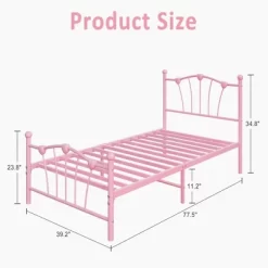 Garvee Twin Bed Frame For Girls, Metal Twin Size Bed Frame With Sweet Heart-Shape Headboard And Footboard, No Box Spring Needed, Easy Assembly -Garvee GUEST fbbd8196 e064 4a84 ae23 41ec3e9cd2be