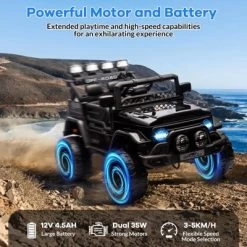 12V Kids Ride On Car, Electric Truck Ride On Toys With 5MPH Max Speed, Remote Control, LED Lights, And Music For Kids Gifts -Garvee GUEST fbe43e6c 6a0b 4234 948f a0d753bcfd76