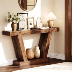 63" Console Table, 2-Tier Farmhouse Narrow Entryway Table , Sofa Table, Console Tables For Entryway -Garvee GUEST fc0988a3 5d13 4ef6 89ec b0931ad5f338
