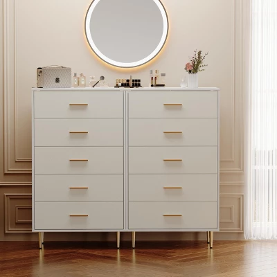 Garvee 5 Drawer Dresser For Bedroom, Modern Tall Dresser Organizer With Storage Drawers, Wooden Chests Of Drawers For Bedroom, Entryway, Hallway,White 4 Garvee 5 Drawer Dresser For Bedroom, Modern Tall Dresser Organizer With Storage Drawers, Wooden Chests Of Drawers For Bedroom, Entryway, Hallway,White - Image 2