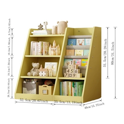 4 Tier Kids Wooden Bookshelf, Kids Bookshelf Children Bookcase With Adjustable Shelf For Playroom Nursery Living Room 4 4 Tier Kids Wooden Bookshelf, Kids Bookshelf Children Bookcase With Adjustable Shelf For Playroom Nursery Living Room - Image 2