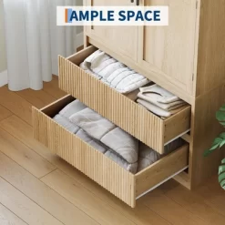 Bedroom Wooden Armoire Wardrobe Closet With Wood Doors, 2 Drawers, Hanging Rod, Freestanding Cabinet With Shelves 13 Bedroom Wooden Armoire Wardrobe Closet With Wood Doors, 2 Drawers, Hanging Rod, Freestanding Cabinet With Shelves -Garvee GUEST fdc5a857 1e0c 4662 a70a 0c5f035fd12f