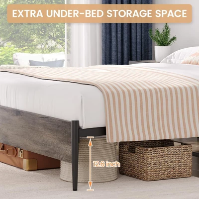 Garvee Bed Frame With Wooden Headboard And Footboard,Metal Bed Frame, No Box Spring Needed, 14 Inch Easy To Assemble Noise Free Mattress Foundation 8 Garvee Bed Frame With Wooden Headboard And Footboard,Metal Bed Frame, No Box Spring Needed, 14 Inch Easy To Assemble Noise Free Mattress Foundation - Image 6