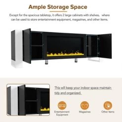 68" Fireplace TV Stand For TVs UP To 78", Electric Fireplace Media Entertainment Center, Modern TV Console Table With Storage For Living Room 16 68" Fireplace TV Stand For TVs UP To 78", Electric Fireplace Media Entertainment Center, Modern TV Console Table With Storage For Living Room -Garvee GUEST fdf645ee 5622 45b5 9f9a 70e330c77388