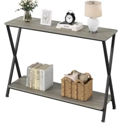 Whizmax 2-Tier Narrow Console Sofa Side Table For Entryway, Hallway, Living Room -Garvee GUEST fdfde646 f28b 4dc8 9543 a904b2167f45