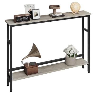 Whizmax 39.4" Narrow Sofa Table, 2 Tier Skinny Console Table With Adjustable Shelf, Slim Behind Couch Table For Living Room, Entryway, Hallway 12 Whizmax 39.4" Narrow Sofa Table, 2 Tier Skinny Console Table With Adjustable Shelf, Slim Behind Couch Table For Living Room, Entryway, Hallway - Image 10