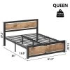 Full Size Bed Frame, 14 Inch King Size Bed Platform Industrial With Headboard No Box Spring Needed, Easy Assemble Mattress Bedframe Retro Brown -Garvee GUEST fe1fa570 179b 4d5b a4ec abb76df56934