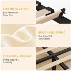 Twin/Full/Queen/King Size Bed Frame With Adjustable Headboard -Garvee GUEST fe806242 da44 42ca 889a 369846870f67