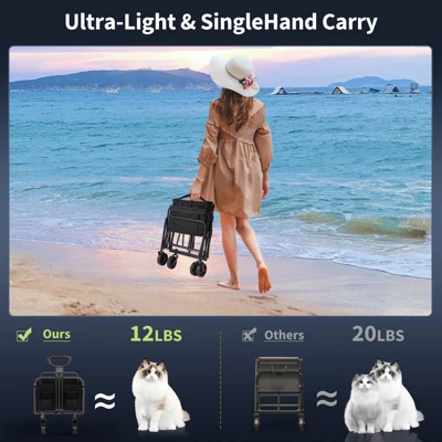 Foldable Collapsible Durable All Terrain Utility Pull Camp Beach Wagon 7 Foldable Collapsible Durable All Terrain Utility Pull Camp Beach Wagon - Image 5