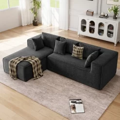 Modular Sectional Couches For Living Room, L-Shaped Sectional Couch With Deep Seat, Upholstered Sofa For Bedroom, No Assembly Required, Chenille -Garvee GUEST ff1f4950 b1b6 40df 9858 5df771465255