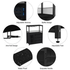 Whizmax Wine Bar Cabinet With Storage,Small Liquor Cabinet,Bar Cabinet With Glass Holder For Apartment,Bar,Kitchen,Dining Room,Home Decor -Garvee GUEST ff80ac73 48ac 4d04 a1d1 fc5e6dfae93e