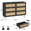 Garvee 6 Drawer Rattan Dresser With Gold Legs And Handles, Wide Double Storage Chest With Anti-Tipping Design For Bedroom Or Living Room 2 Garvee 6 Drawer Rattan Dresser With Gold Legs And Handles, Wide Double Storage Chest With Anti-Tipping Design For Bedroom Or Living Room -Garvee GUEST ffa0cef3 da19 46d4 9813 308954fd92e4